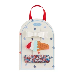 4th Of July Bow Hair Clips - Ice Cream