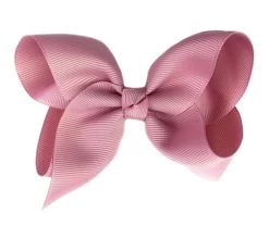 Americana Grosgrain Ribbon Bow W/ Alligator Clip - Rose Quartz