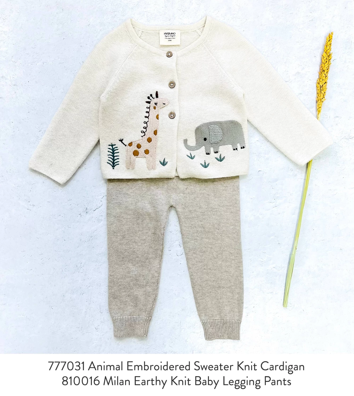 Animal Safari Embroidered Baby Cardigan Sweater (Organic) / Natural 2 Animal Safari Embroidered Baby Cardigan Sweater (Organic) / Natural – Bild 2