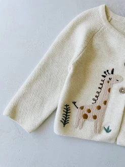 Animal Safari Embroidered Baby Cardigan Sweater (Organic) / Natural 10 Animal Safari Embroidered Baby Cardigan Sweater (Organic) / Natural -Baby Grundausstattungs Geschäft animal safari embroidered baby cardigan sweater organic natural 3