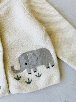 Animal Safari Embroidered Baby Cardigan Sweater (Organic) / Natural 11 Animal Safari Embroidered Baby Cardigan Sweater (Organic) / Natural -Baby Grundausstattungs Geschäft animal safari embroidered baby cardigan sweater organic natural 4