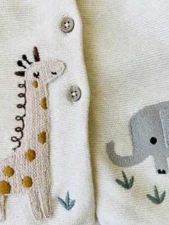 Animal Safari Embroidered Baby Cardigan Sweater (Organic) / Natural 12 Animal Safari Embroidered Baby Cardigan Sweater (Organic) / Natural -Baby Grundausstattungs Geschäft animal safari embroidered baby cardigan sweater organic natural 5