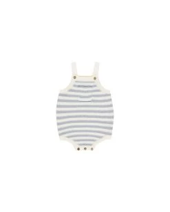 Ashton Knit Romper || Blue Stripe (18-24 Mo)