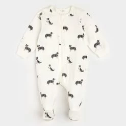 Australian Shepherd Print On Off-White Sleeper (9 Mo)