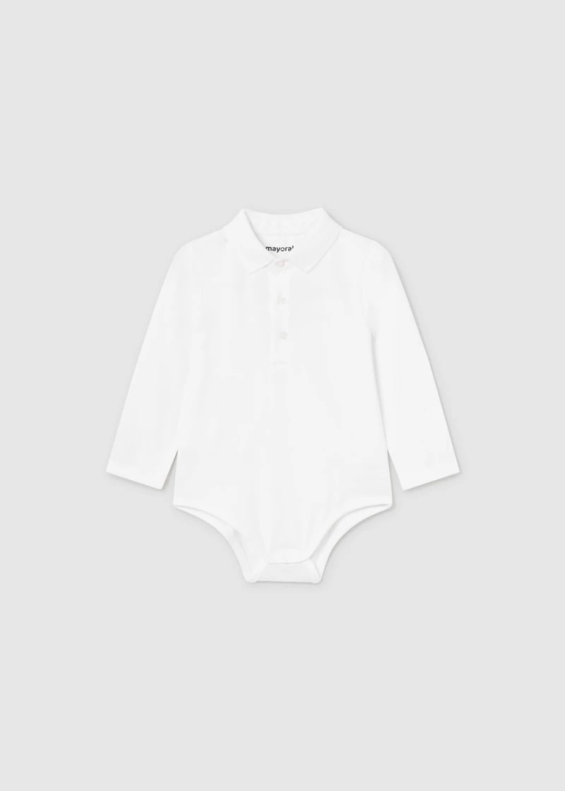 Mayoral Baby Polo Bodysuit - White 1 Mayoral Baby Polo Bodysuit - White