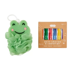 Bath Crayons + Loofah Set - Frog