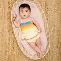Bubble Frill - Rainbow Pink Knit Stripe Romper (3-6Mo) -Baby Grundausstattungs Geschäft bubble frill rainbow pink knit stripe romper 3 6mo 3