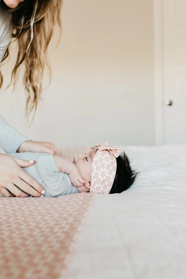 Copper Pearl Knit Headband Bow 1 Copper Pearl Knit Headband Bow
