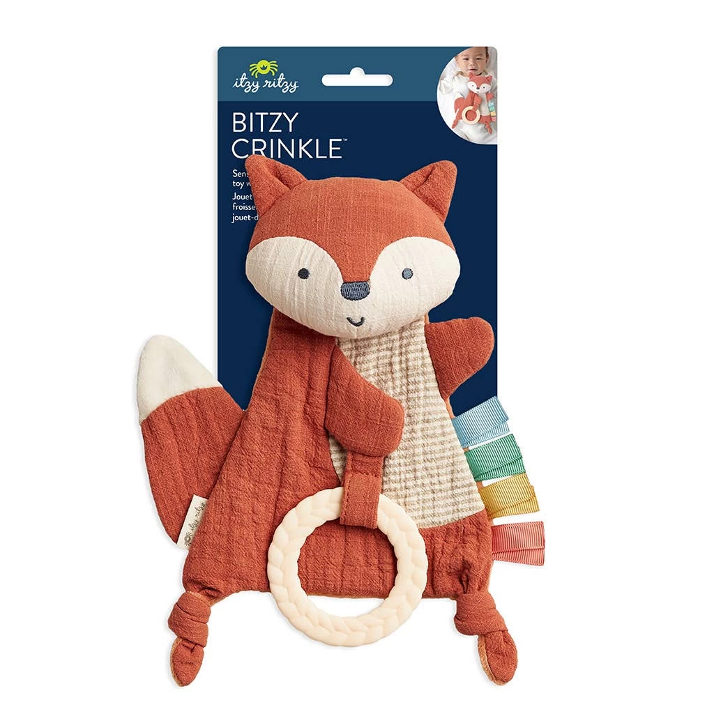 Crinkle Fox Sensory Toy With Teether 1 Crinkle Fox Sensory Toy With Teether