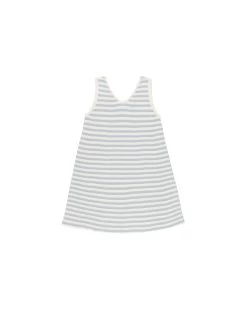Crochet Tank Mini Dress || Blue Stripe (6-7Y)