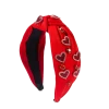 Embellished Knotted Headband- Red Valentine