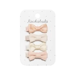 Flora Linen Mini Bow Clips