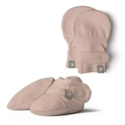Goumi Viscose Organic Cotton Stay-On Mitts + Boots - Rose
