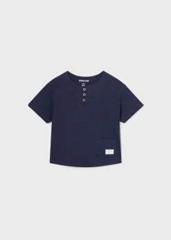 Mayoral Henley Shirt - Ink Blue (12 Mo, 24mo)
