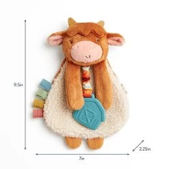 Highland Cow Itzy Friends Lovey Plush + Teether Toy -Baby Grundausstattungs Geschäft highland cow itzy friends lovey plush teether toy 4