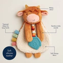 Highland Cow Itzy Friends Lovey Plush + Teether Toy -Baby Grundausstattungs Geschäft highland cow itzy friends lovey plush teether toy 8