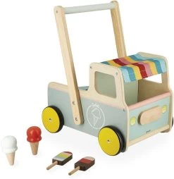 Janod Ice Cream Cart Push-Along Trolley