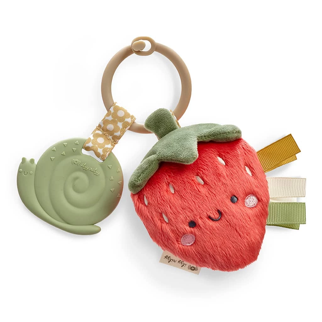 Itzy Pal Plush + Teether - Strawberry 1 Itzy Pal Plush + Teether - Strawberry