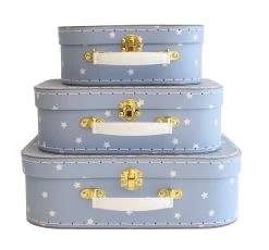 Kids Suitcase / Carry Case - Blue Stars