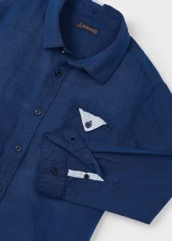 Mayoral Linen Long-Sleeve Shirt - Cyan -Baby Grundausstattungs Geschäft linen long sleeve shirt cyan 2