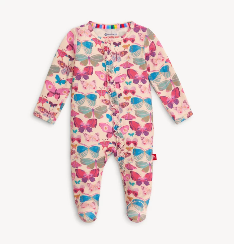 Magnetic Me All A-flutter Modal Footie With Ruffles (NB) 1 Magnetic Me All A-flutter Modal Footie With Ruffles (NB)