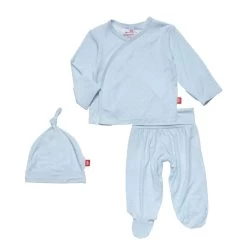 Magnetic Me Pin Dot Blue Magnetic Take-Me-Home Kimono Set (Preemie)