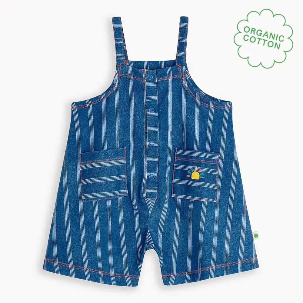 Mariner - Denim Pinstripe Baby Shorty Jumpsuit 1 Mariner - Denim Pinstripe Baby Shorty Jumpsuit