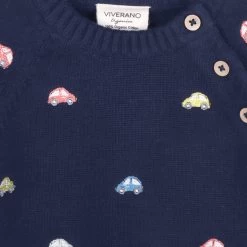 Mini Beetle Cars Embroidered Baby Sweater (Organic)/ Navy Blue 5 Mini Beetle Cars Embroidered Baby Sweater (Organic)/ Navy Blue -Baby Grundausstattungs Geschäft mini beetle cars embroidered baby sweater organic navy blue 3
