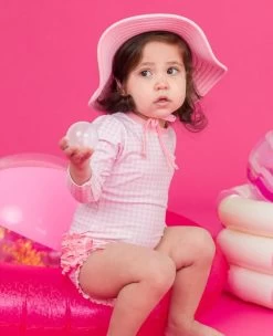 Pink Gingham Long Sleeve One Piece Rash Guard (0-3 Mo) 5 Pink Gingham Long Sleeve One Piece Rash Guard (0-3 Mo) -Baby Grundausstattungs Geschäft pink gingham long sleeve one piece rash guard 0 3 mo 3