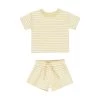 Pocket Tee + Short Set || Yellow Stripe (3-6Mo)