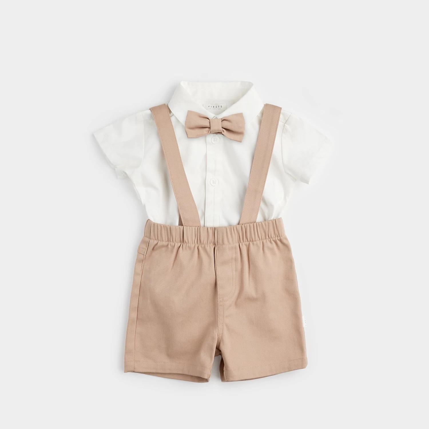 Poplin Shirt & Suspender Shorts Set With Bowtie (6Mo, 9Mo) 1 Poplin Shirt & Suspender Shorts Set With Bowtie (6Mo, 9Mo)