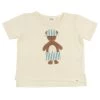 Raw Edge Short Sleeve T-Shirt - Beach Bear Applique