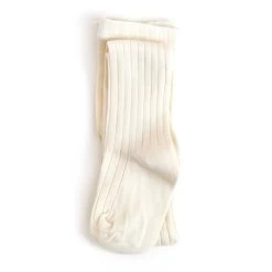 Ribbed Knit Tights - Ivory