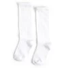 Scalloped Fancy Knee High Socks - White