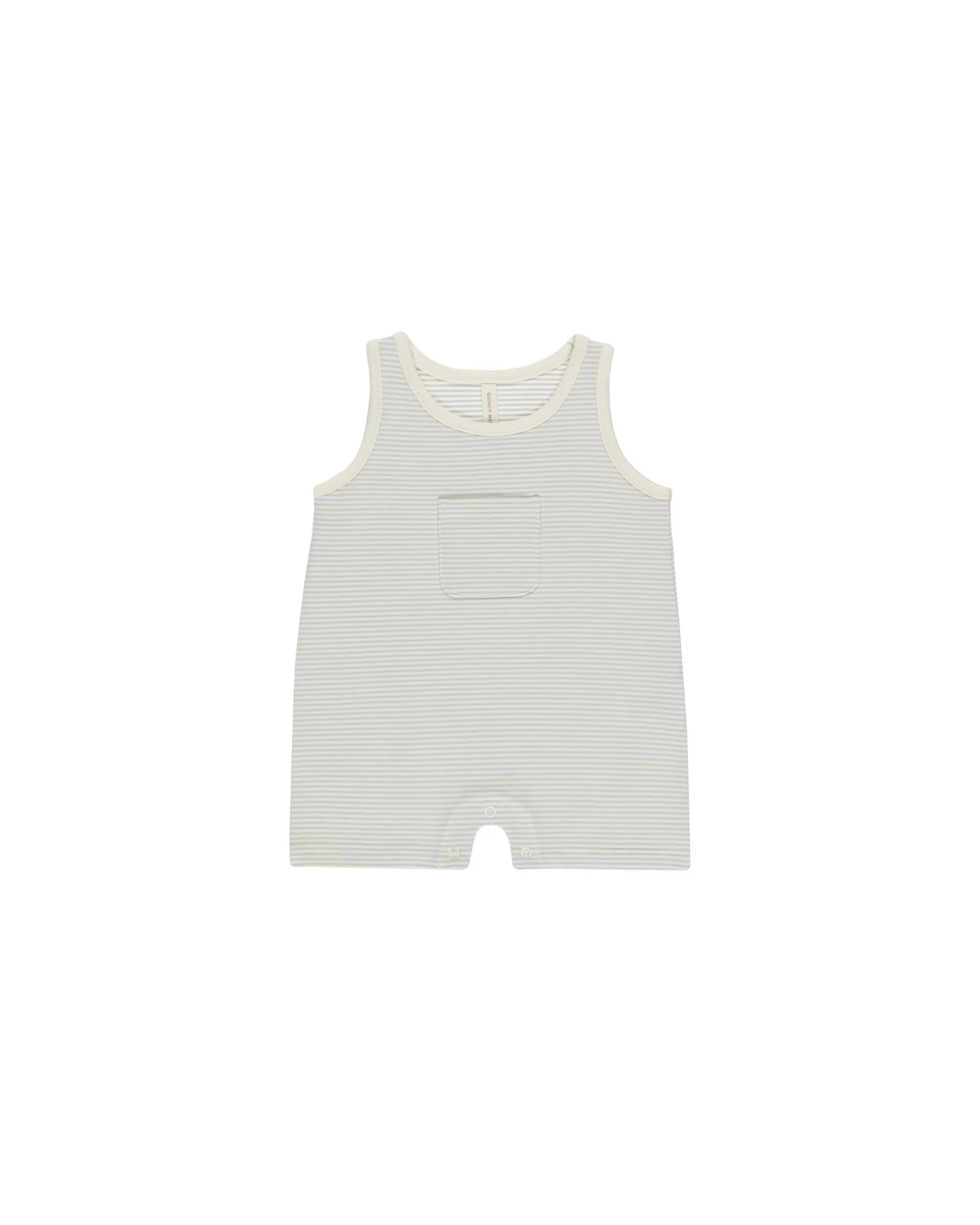 Sleeveless One-Piece || Sky Micro Stripe (18-24Mo) 1 Sleeveless One-Piece || Sky Micro Stripe (18-24Mo)