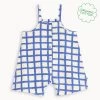 Sorrento - Blue Checker Jersey Baby Dungaree Jumpsuit