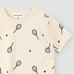 Tennis Racquet Print On Birch T-Shirt -Baby Grundausstattungs Geschäft tennis racquet print on birch t shirt 3