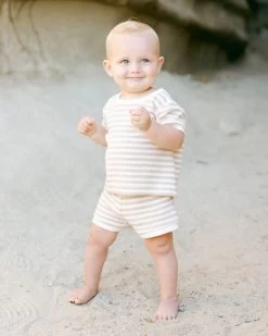 Waffle Shortie Set || Oat Stripe (18-24Mo) -Baby Grundausstattungs Geschäft waffle shortie set oat stripe 18 24mo 2