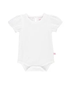 White Knit Puff Short Sleeve Bodysuit